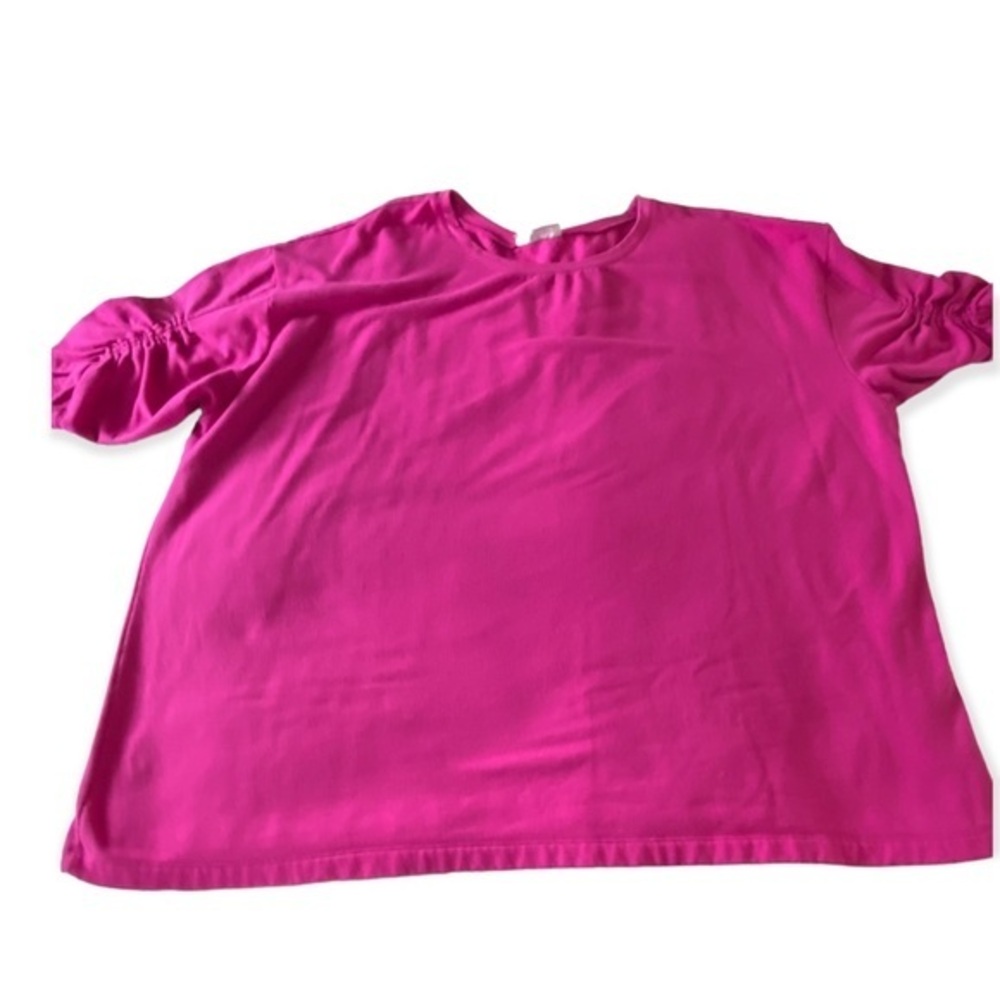 Woman Within Shirt Women’s Size 4X Sweatshirt Pink Pull Over‎ Short Sleeve
